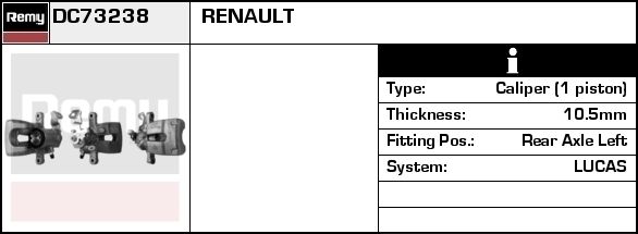 DELCO REMY Тормозной суппорт DC73250